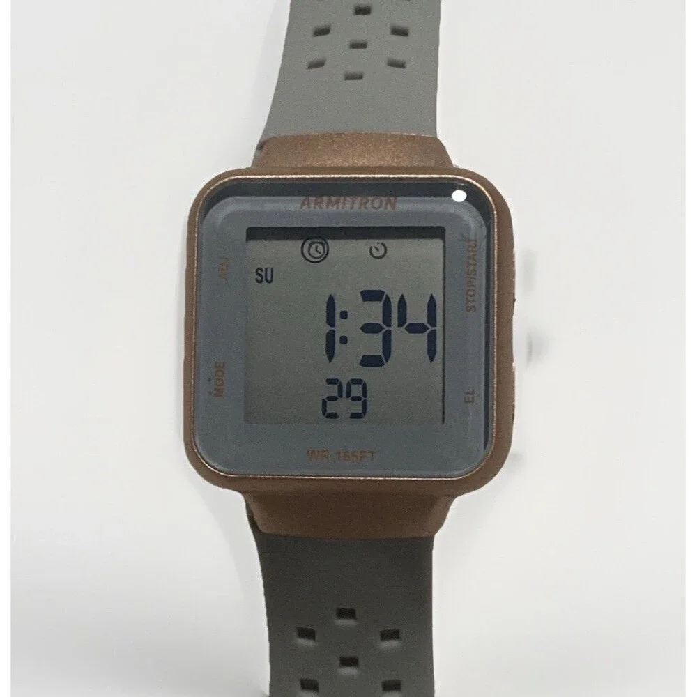 Armitron Pro Sport 45/7123 Rose gold Acrylic Case Quartz Digital Watch Running